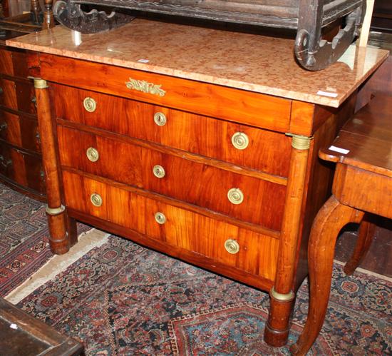 French marble top commode chest